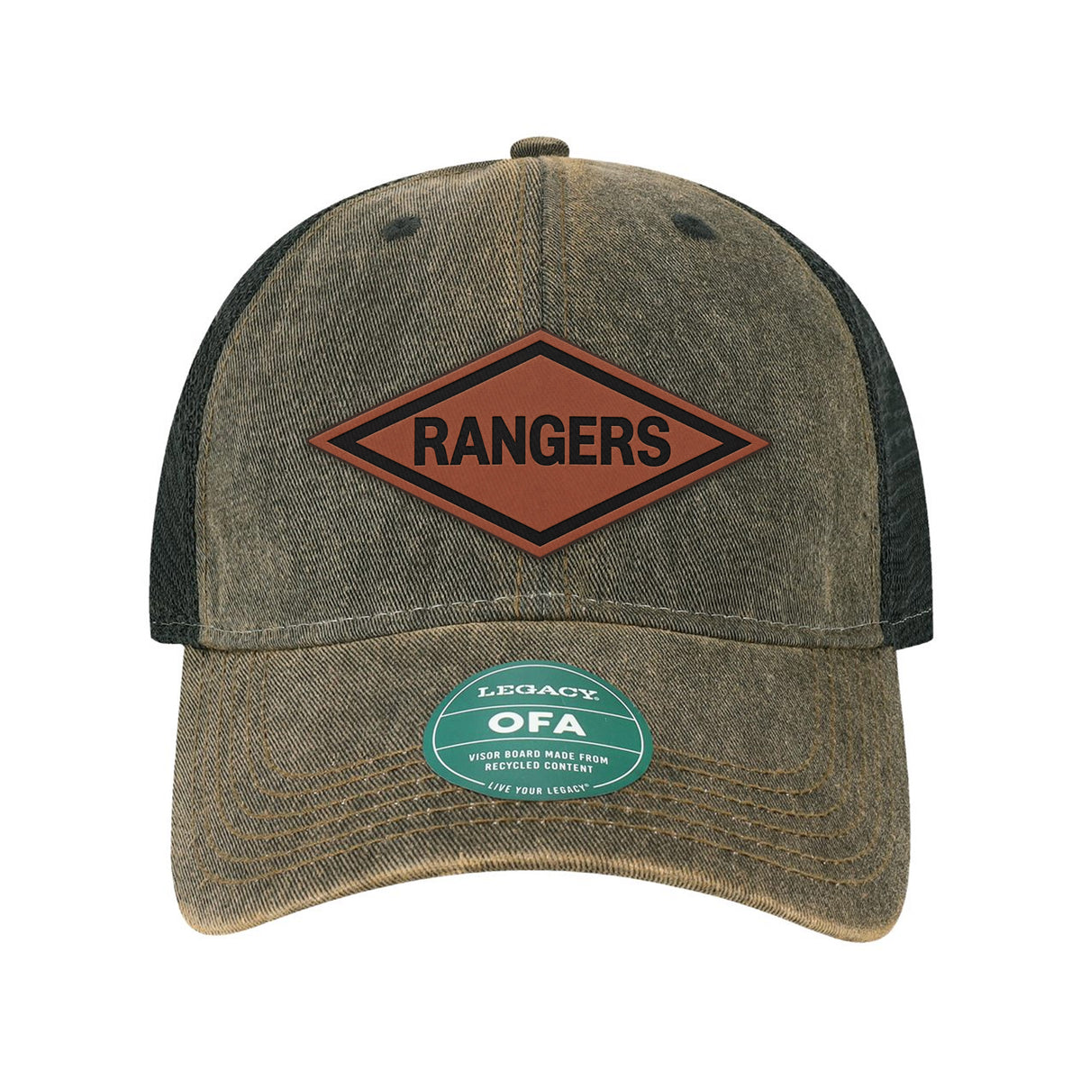 Ranger Diamond Leather Patch Old Trucker Hat