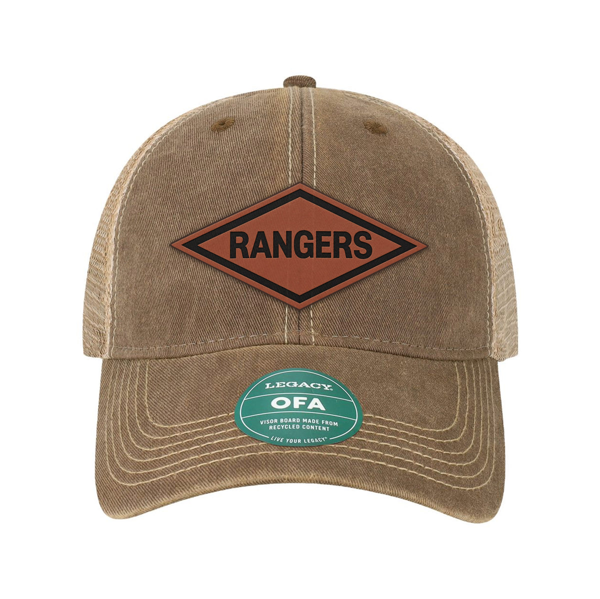 Ranger Diamond Leather Patch Old Trucker Hat
