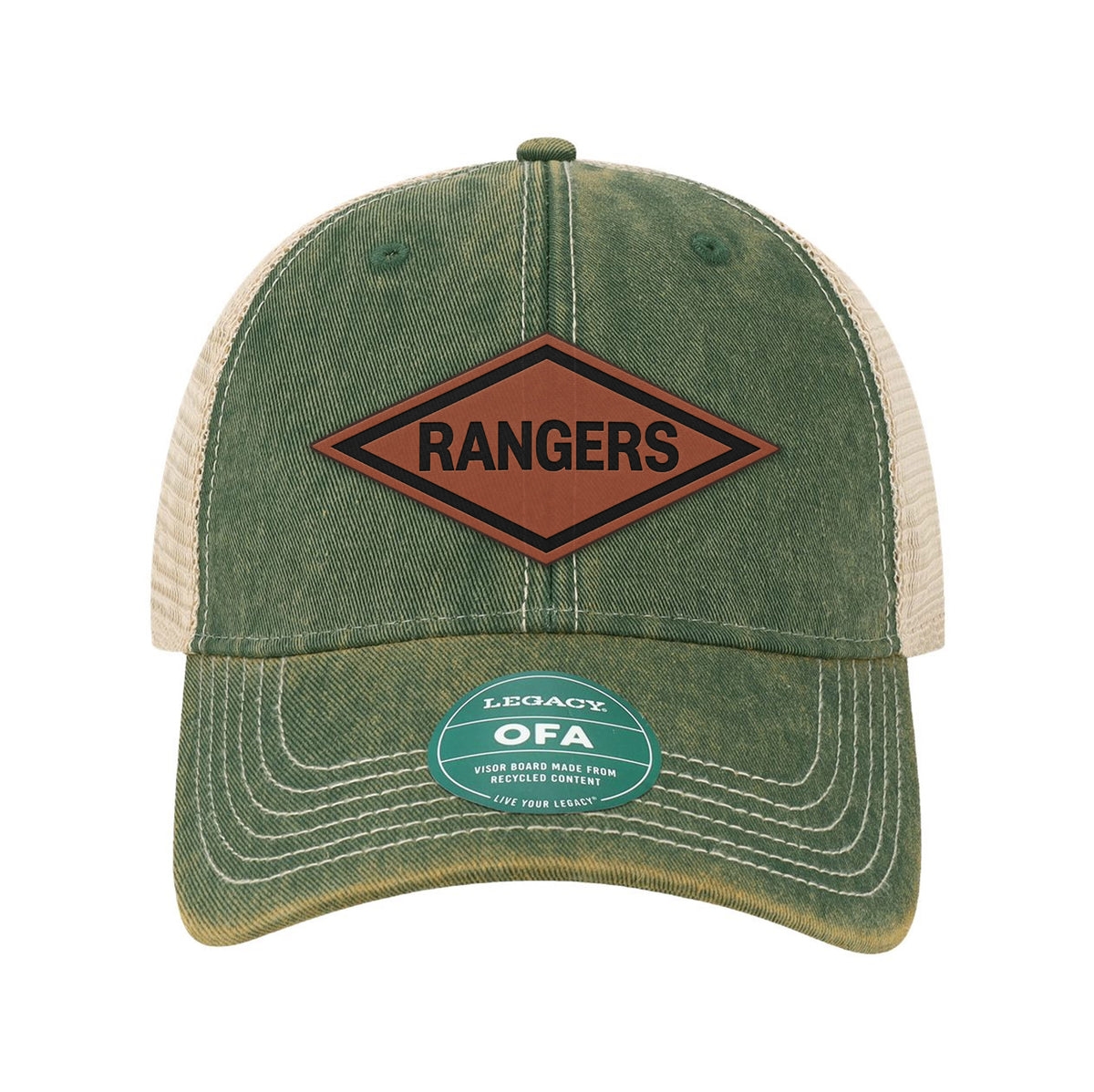 Ranger Diamond Leather Patch Old Trucker Hat