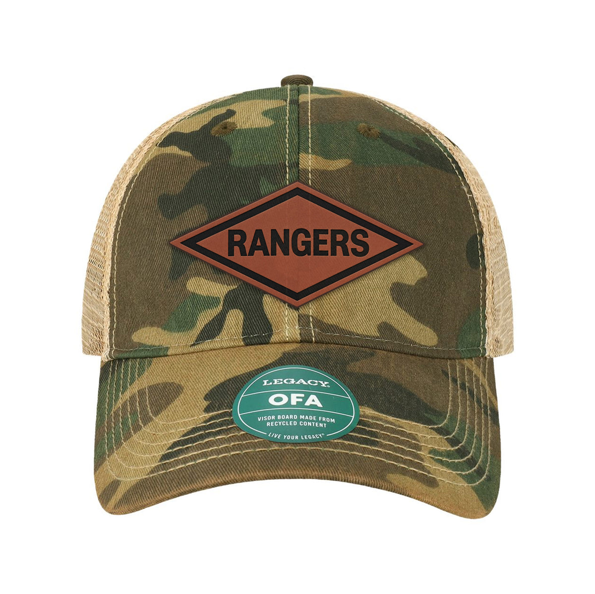 Ranger Diamond Leather Patch Old Trucker Hat