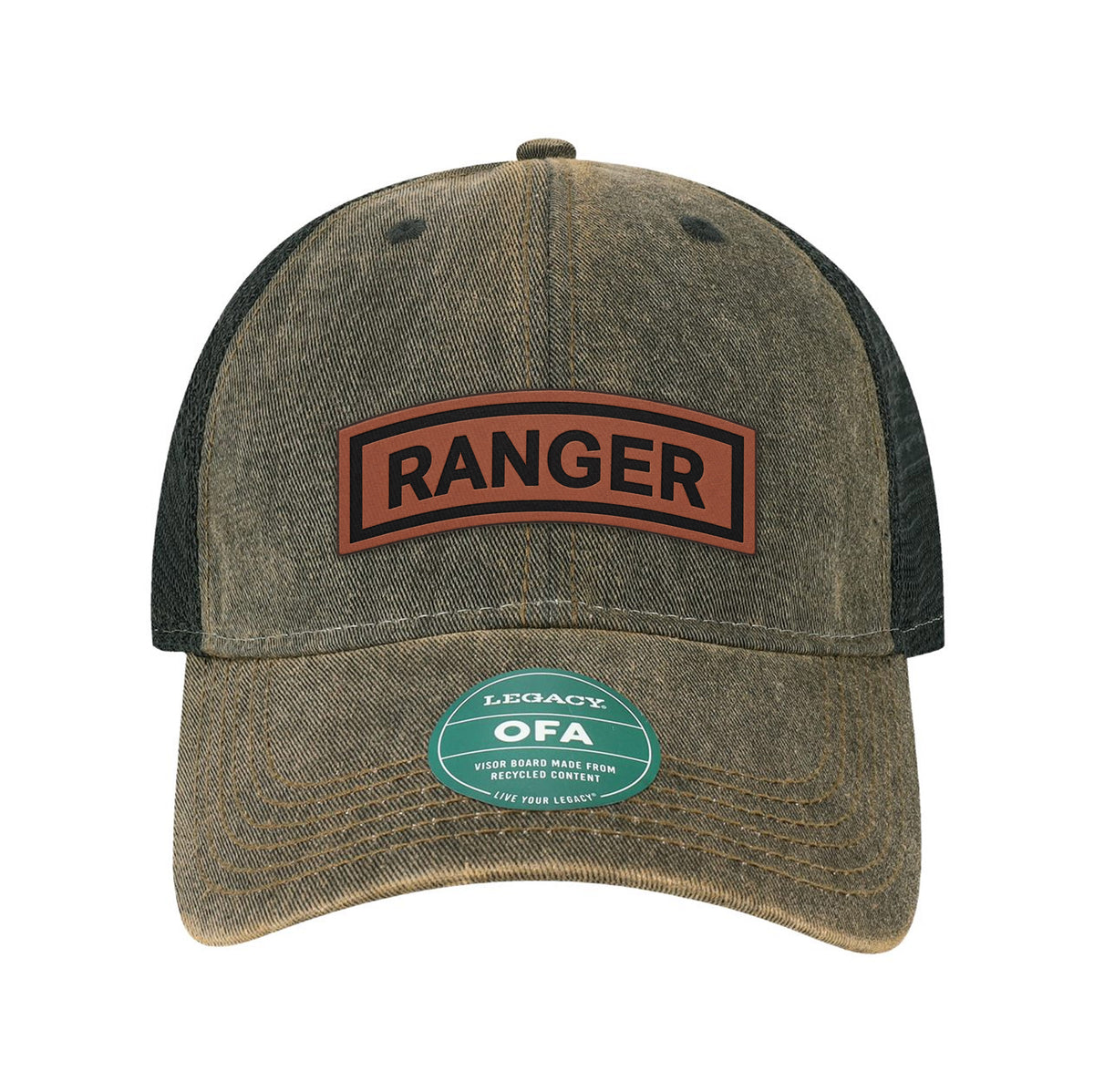 Ranger Tab Leather Patch Old Trucker Hat