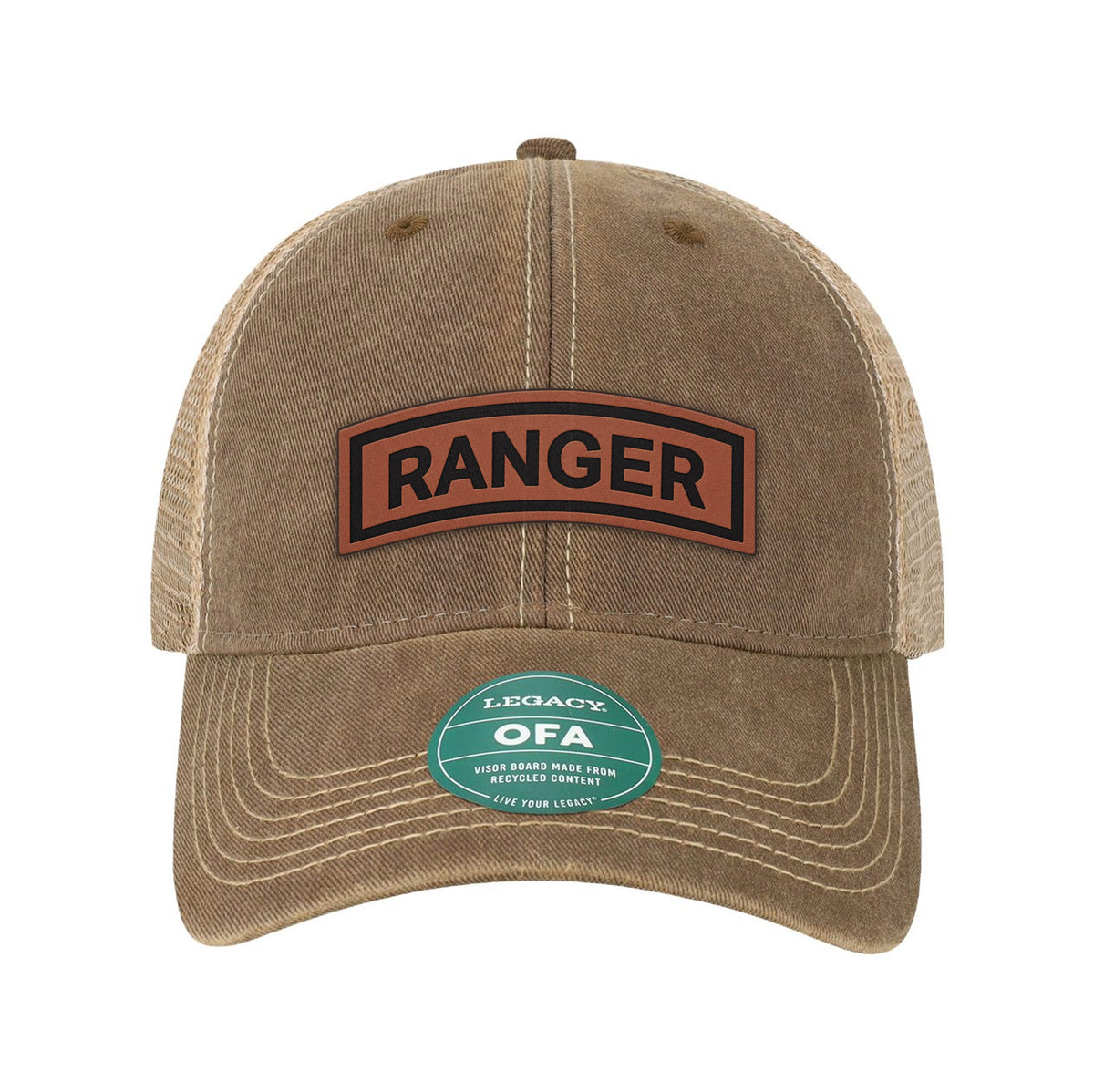 Ranger Tab Leather Patch Old Trucker Hat