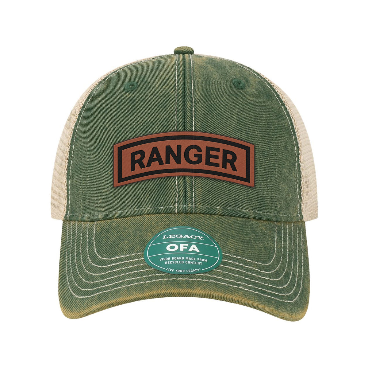 Ranger Tab Leather Patch Old Trucker Hat