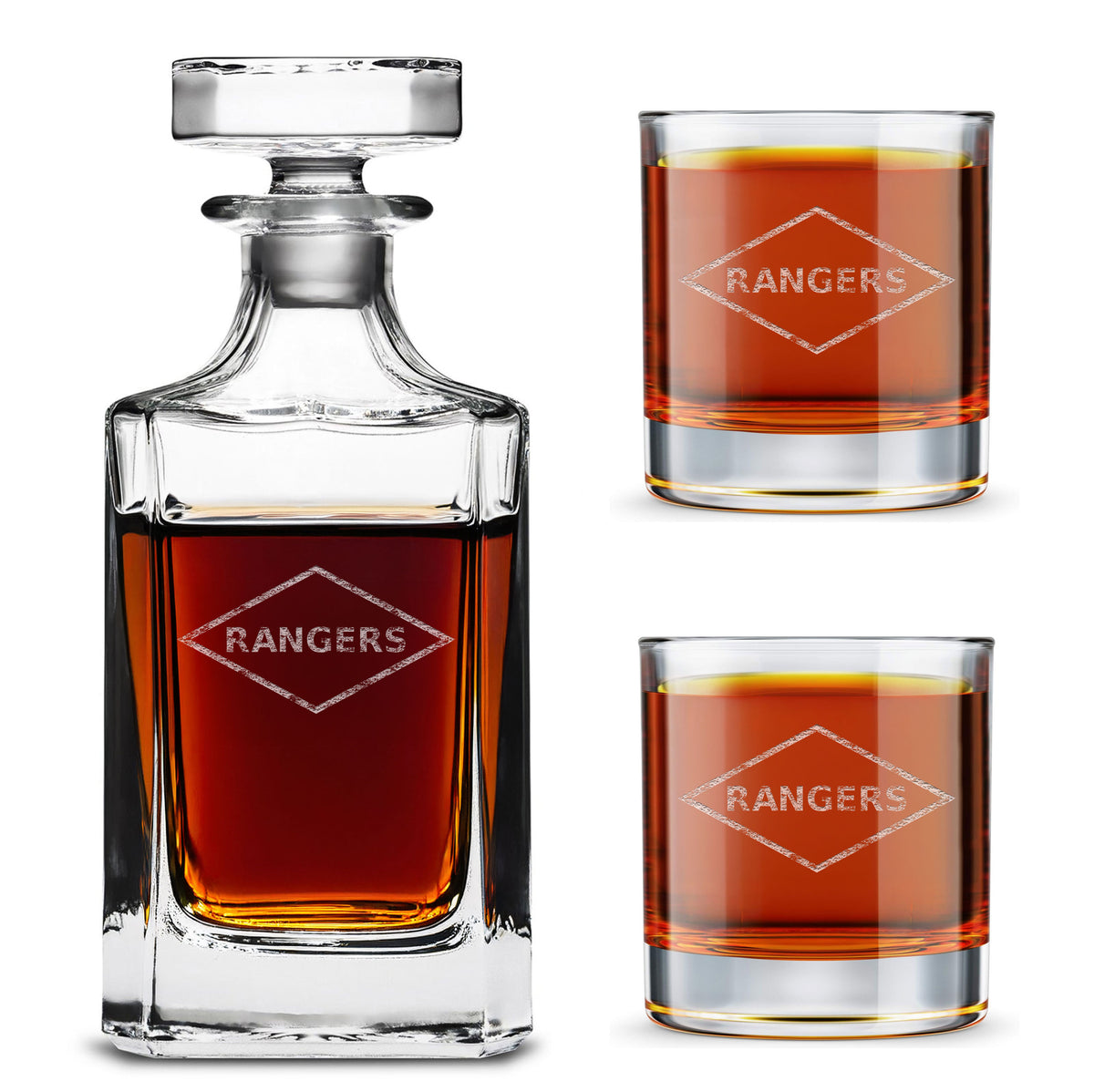 Ranger Diamond Laser Decanter Set